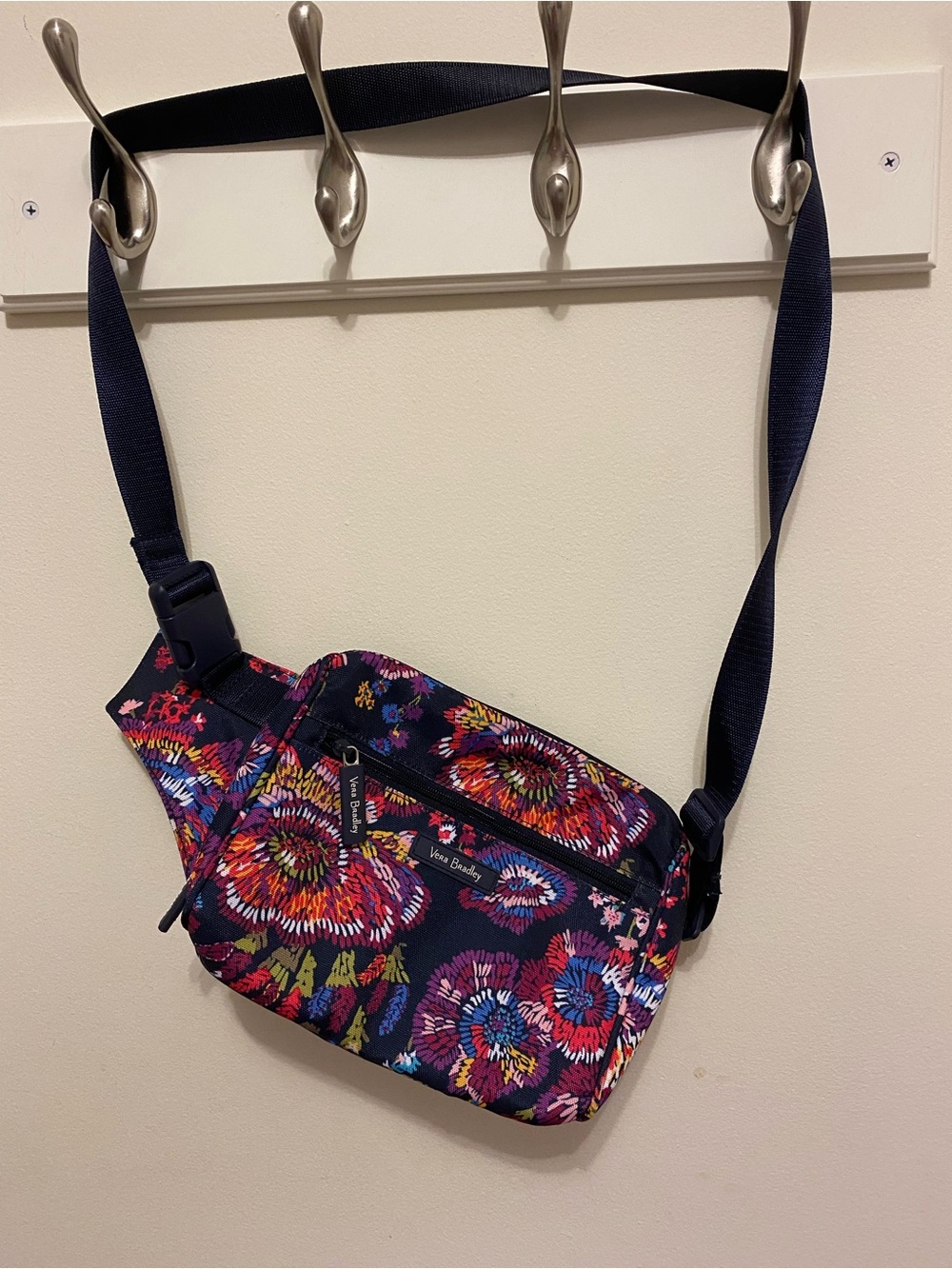 Vera Bradley “Midnight Wildflowers” Navy Multicolor Floral Crossbody Sling